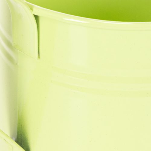 Ensemble d'arrosoirs décoratifs aux tons pastel saumon, vert et jaune-vert - pot en métal Ø11 cm H10 cm, 8 pièces | Floristik24.fr