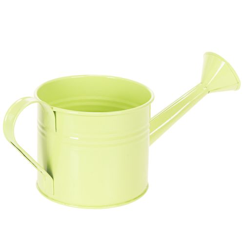 Ensemble d'arrosoirs décoratifs aux tons pastel saumon, vert et jaune-vert - pot en métal Ø11 cm H10 cm, 8 pièces | Floristik24.fr