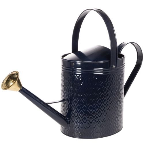Arrosoir décoratif vintage en métal à damier bleu et or, design rétro, pour l'intérieur, le jardin ou le balcon, 65 cm acheter | Floristik24.fr