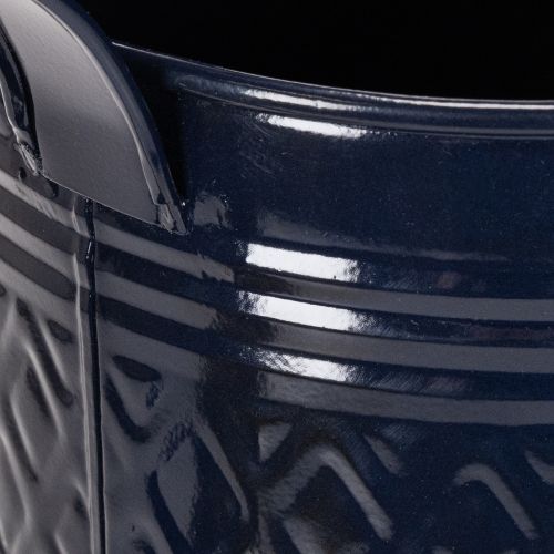 Arrosoir décoratif vintage en métal à damier bleu et or, design rétro, pour l'intérieur, le jardin ou le balcon, 65 cm | Floristik24.fr
