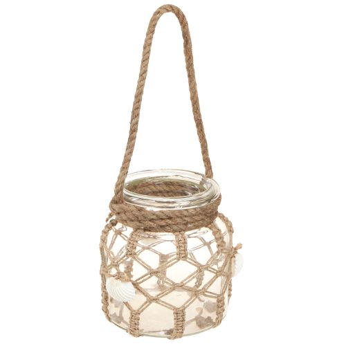 Article Coquillages décoratifs en verre macramé décoration de table décoration à suspendre Ø14cm