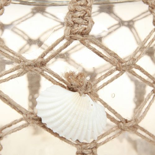 Article Coquillages décoratifs en verre macramé décoration de table décoration à suspendre Ø14cm
