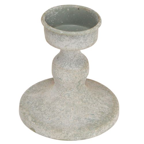 Article Coupe en verre déco métal gris look vintage Ø8cm H15,5cm