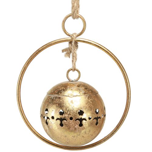 Article Cloche décorative cloche dorée à suspendre décoration métal naturel Ø14cm