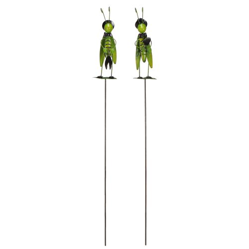 Article Décoration Sauterelle sur Bâton Décoration de Jardin Métal Assorti 77cm 2pcs