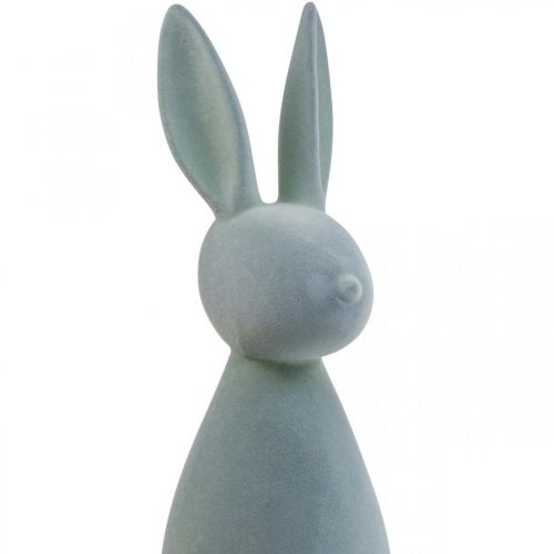 Floristik24 Déco Lapin Déco Lapin de Pâques Floqué Gris-Vert H69cm