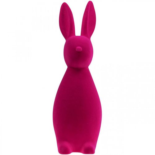 Floristik24 Lapin Décoratif Rose Lapin de Pâques Décoratif – 2ème Choix – Floqué H47cm