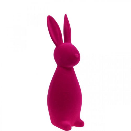 Floristik24 Lapin Décoratif Rose Lapin de Pâques Décoratif – 2ème Choix – Floqué H47cm