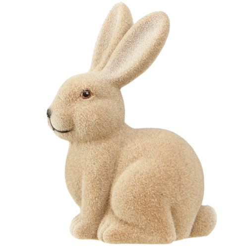 Article Lapin de Pâques décoratif assis marron – 2e choix – Floqué H 22 cm