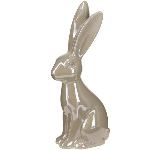 Floristik24 Lapin décoratif en beige émaillé assis Pâques 10x14x37cm