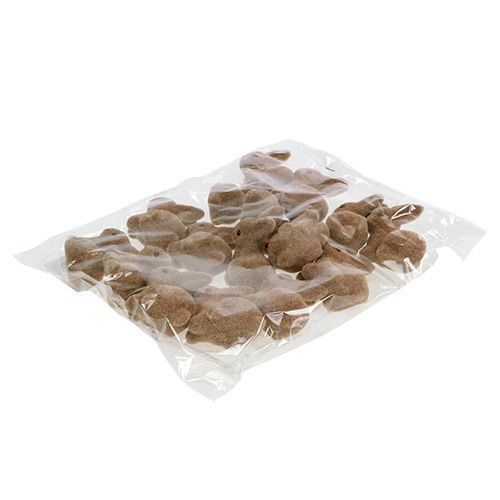 Article Lapins déco 5cm floqués marron 16 pcs