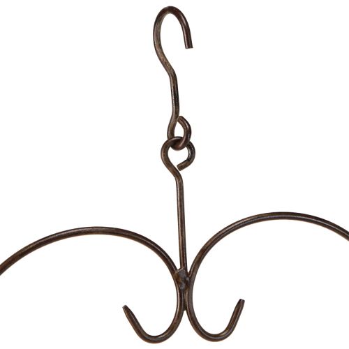 Floristik24 Coeur décoratif à suspendre en métal marron foncé H38cm 2pcs
