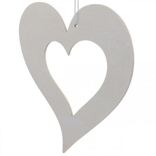 Floristik24 Coeurs déco à suspendre coeur en bois rouge/blanc 12cm 12pcs