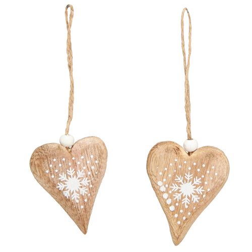 Article Coeurs décoratifs à suspendre pour décorations de sapin de Noël en bois 6 cm 8 pcs