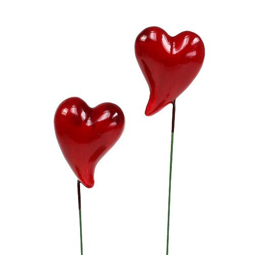 Coeurs déco à coller rouge 5cm 24pcs