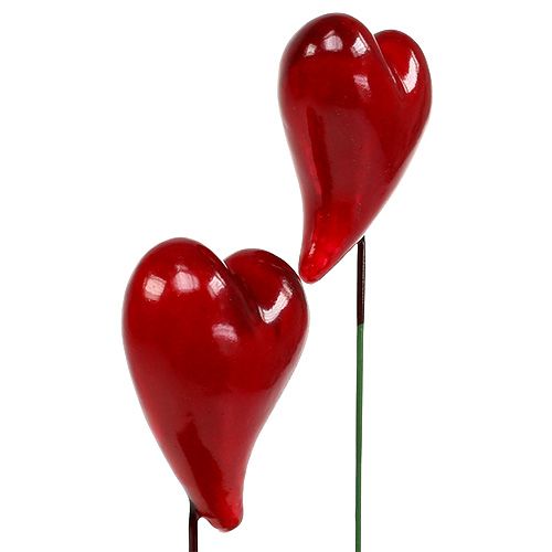 Floristik24 Coeurs déco à coller rouge 5cm 24pcs