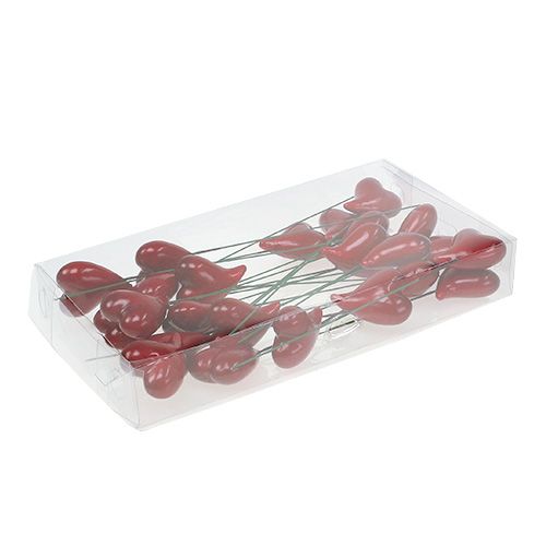 Floristik24 Coeurs déco à coller rouge 5cm 24pcs