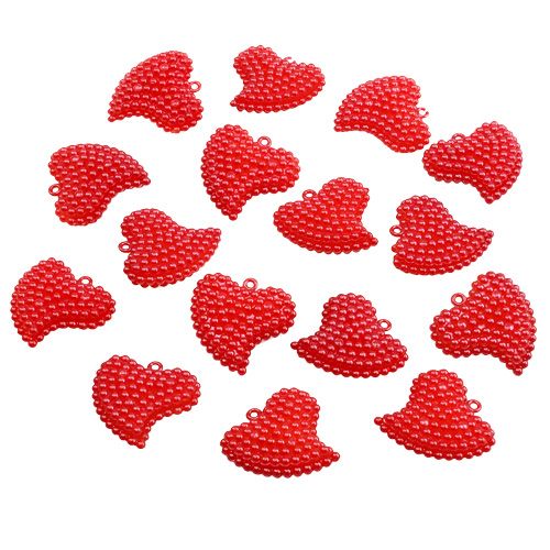 Floristik24 Coeurs décoratifs rouges 3,5cm 16 pcs