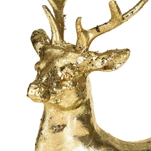 Article Figurine décorative de renne couché en or 10,5 × 7 × 11,5 cm 2 pièces