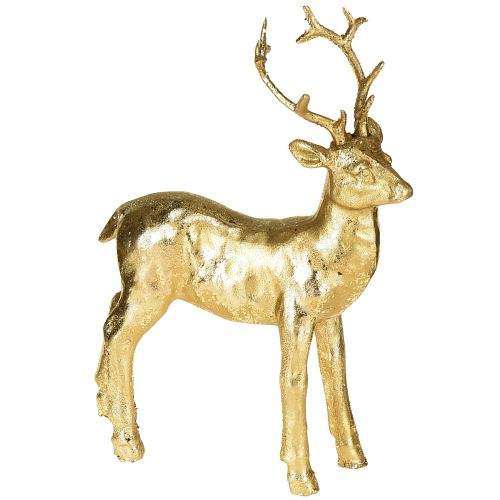 Figurine décorative de renne debout en or 10,5 × 4,5 × 16 cm 2 pièces