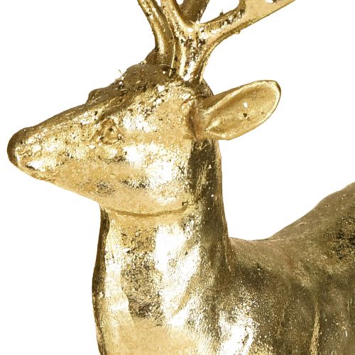 Floristik24 Figurine décorative de renne debout en or 10,5 × 4,5 × 16 cm 2 pièces