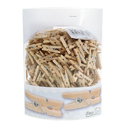 Floristik24 Pinces décoratives en bois 2.5cm naturel 300p