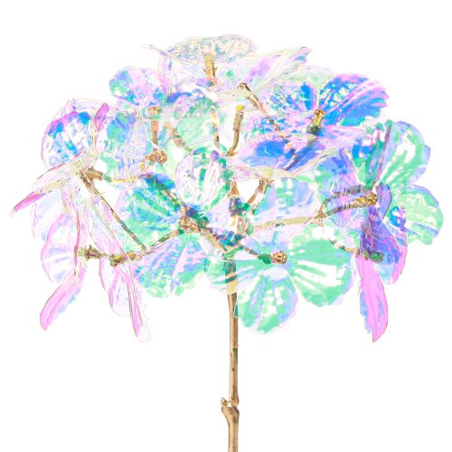 Article Hortensia décoratif irisé fleur artificielle Noël 27cm 4 pcs