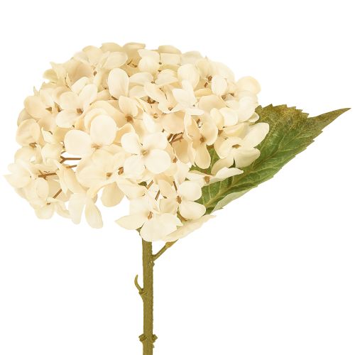 Hortensias décoratifs artificiels crème en soie 34 cm 2 pièces