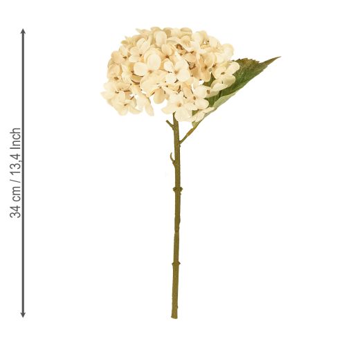 Article Hortensias décoratifs artificiels crème en soie 34 cm 2 pièces