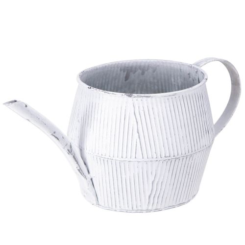 Article Pichet décoratif en métal blanc vintage 28cmx13cmx12,5cm