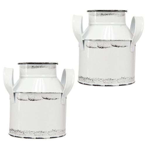 Article Pichet décoratif avec anses métal blanc, noir H13cm 2pcs