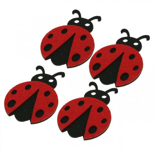 Floristik24 Clips décoratifs coccinelles, printemps, coléoptères porte-bonheur pour la décoration, décoration en feutre 16 pièces
