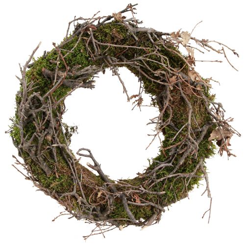 Floristik24 Couronne décorative couronne de mousse avec branches de bonsaï naturel Ø30cm