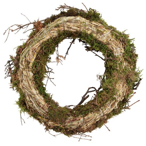 Article Couronne décorative couronne de mousse avec branches de bonsaï naturel Ø30cm