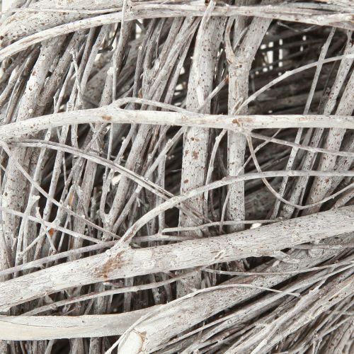 Floristik24 Couronne décorative en branches d&#39;orme, lavée blanc-gris Ø40cm