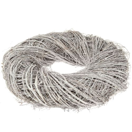 Floristik24 Couronne décorative en branches d'orme, lavée blanc-gris Ø40cm