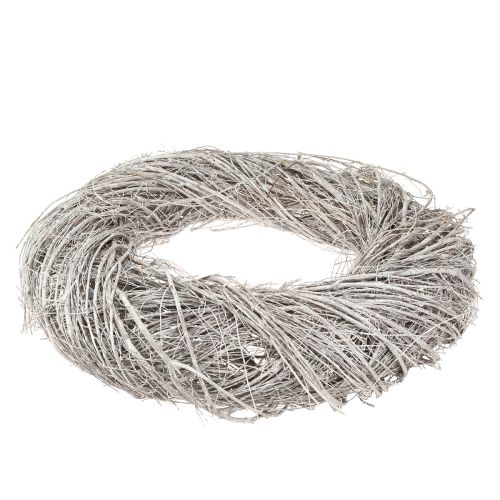 Floristik24 Couronne décorative grandes branches d'orme blanc-gris lavé Ø50cm