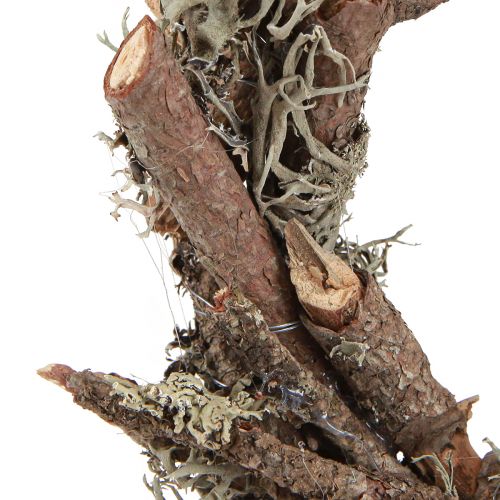 Article Couronne décorative avec branches et mousse de chêne lichen Ø30cm
