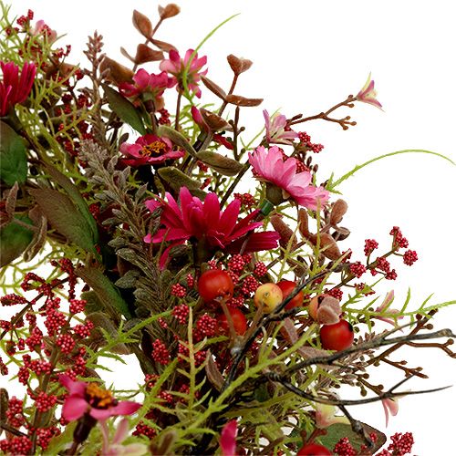 Floristik24 Couronne déco avec baies Ø25cm rose