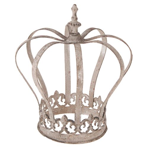 Floristik24 Couronne Décorative Vintage Métal Gris Rouille Ø19cm H22cm