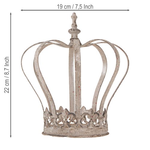 Floristik24 Couronne Décorative Vintage Métal Gris Rouille Ø19cm H22cm