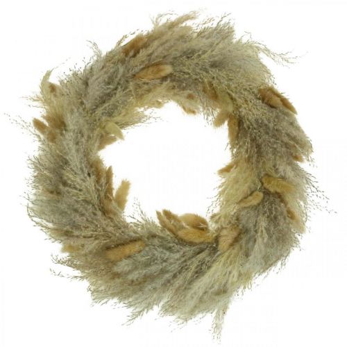 Floristik24.fr Herbe de la pampa Lagurus porte couronne couronne de fleurs  séchées couronne Ø31cm - acheter pas cher en ligne