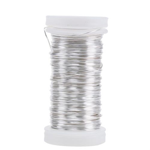 Floristik24 Fil émaillé Déco Argent Ø0.50mm 50m 100g