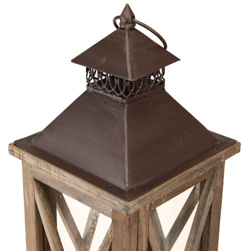 Floristik24 Lanterne décorative en bois lanterne en bois vintage marron 17×17×50cm
