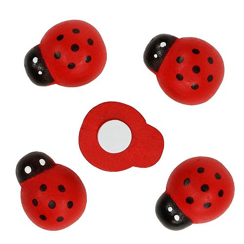 Article Coccinelles décoratives à coller 2,5cm rouge 72pcs