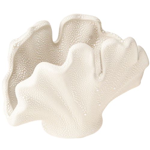 Vase coquillage décoratif mini vase en céramique crème 14×7,5×9,5cm