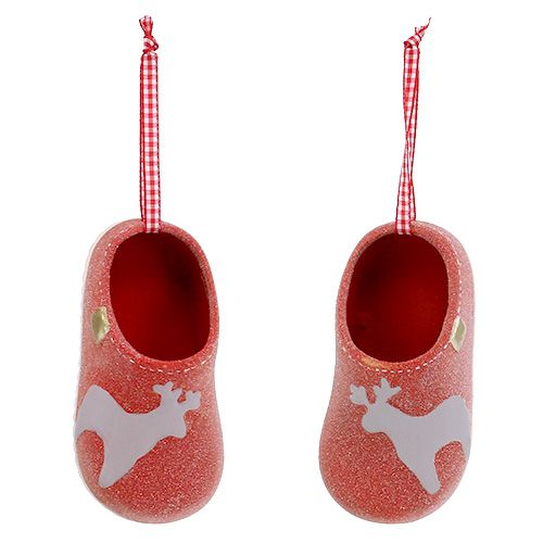 Chaussons décoratifs 13cm rouge 4pcs | Floristik24.fr