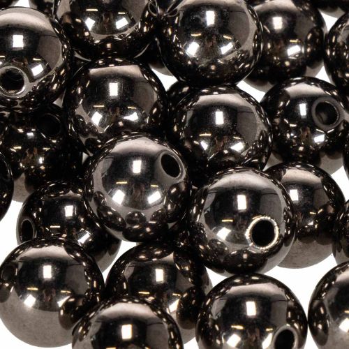 Perles décoratives anthracite métallisé 14 mm - Lot de 35 | Floristik24.fr