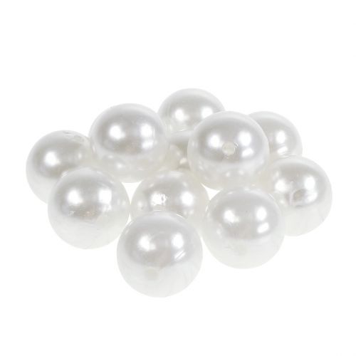 Floristik24 Perles déco blanches Ø20mm 12pcs