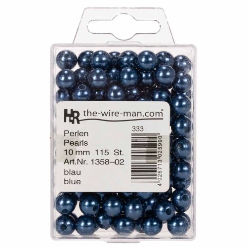 Perles décoratives bleu Ø10 mm